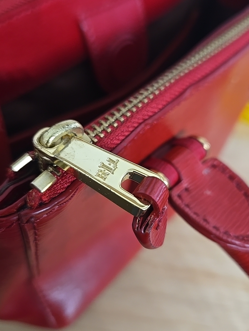 Ralph Lauren Mini Newbury double zip satchel bag Red - Picture 7 of 16